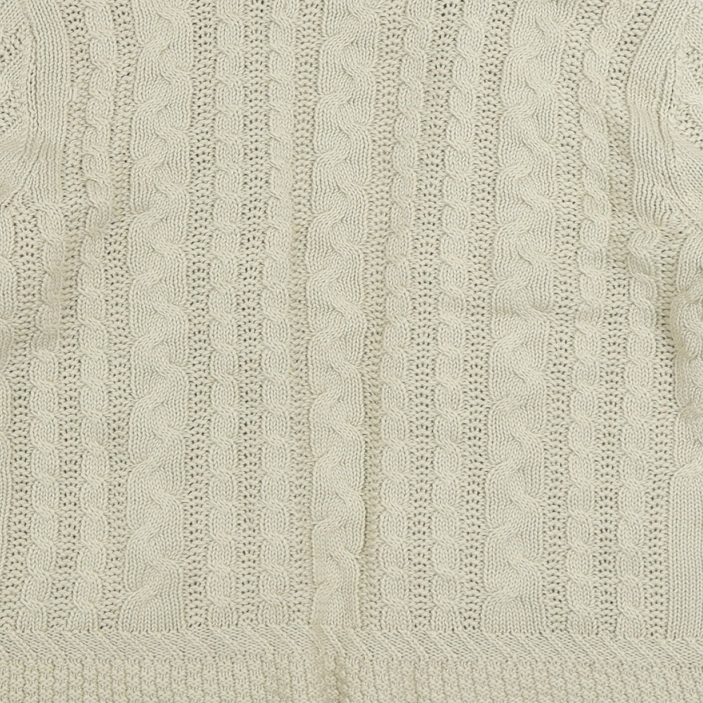 Maine New England Womens Beige V-Neck Acrylic Cardigan Jumper Size 14