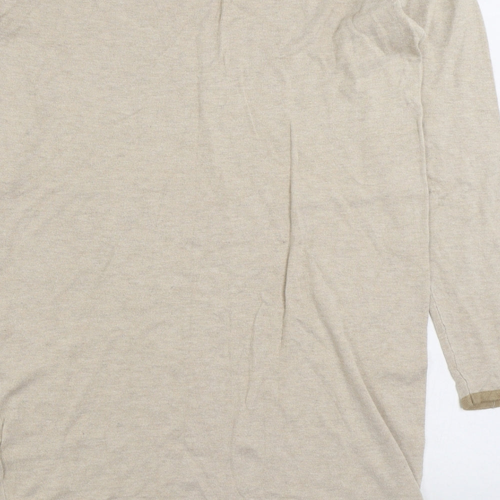 ESMARA Womens Beige Boat Neck Viscose Pullover Jumper Size S
