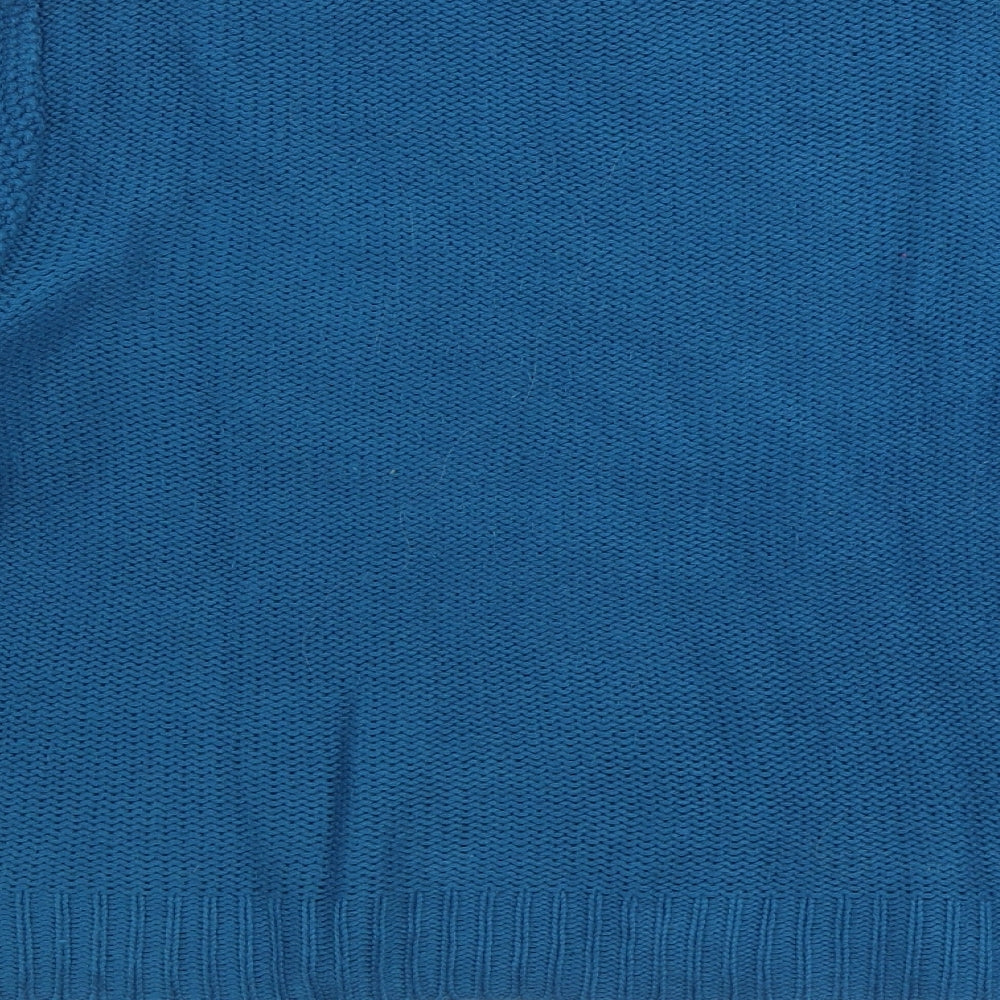 Oasis Womens Blue Round Neck Acrylic Pullover Jumper Size L