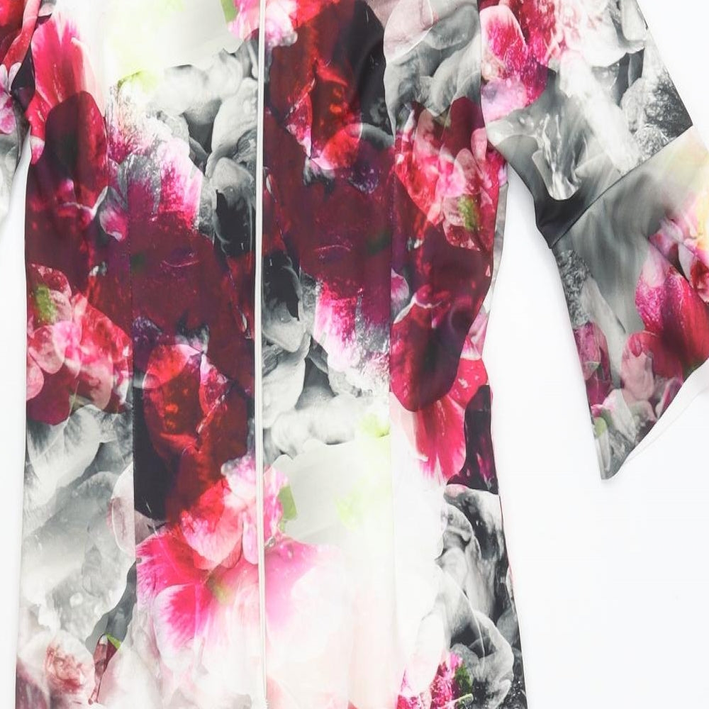 Very Womens Multicoloured Geometric Polyester A-Line Size 10 V-Neck Zip