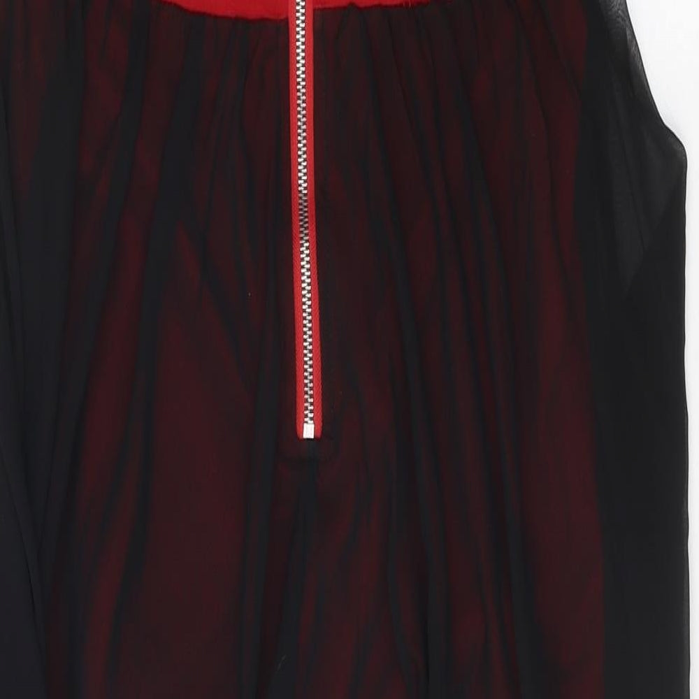Izabel Womens Red Polyester Bodycon Size 10 Sweetheart Zip