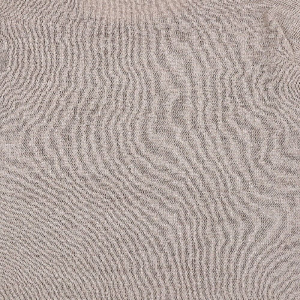 Divided Womens Brown Scoop Neck Acrylic Pullover Jumper Size S