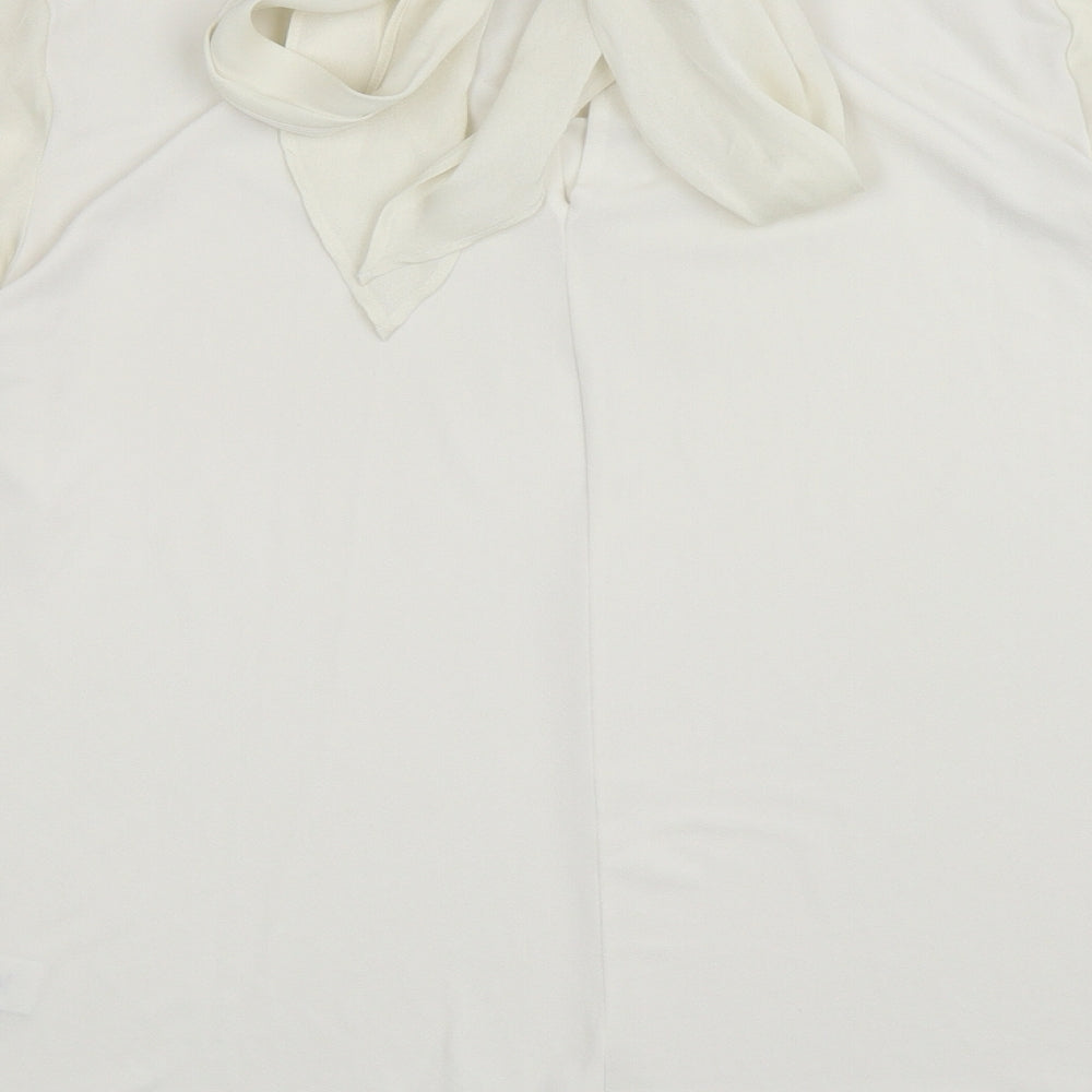 NEXT Womens Ivory Polyester Basic Blouse Size 16 Mock Neck