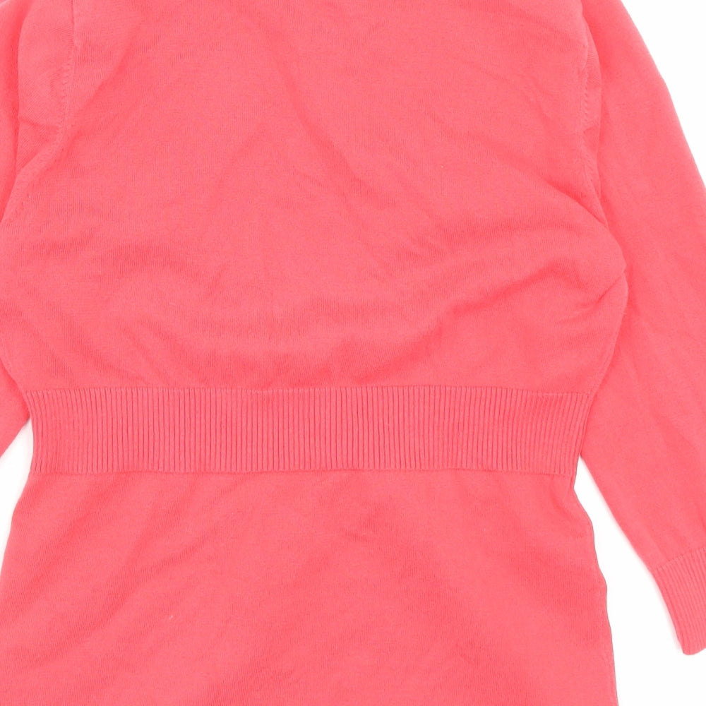 Monsoon Womens Pink V-Neck Cotton Cardigan Jumper Size 10