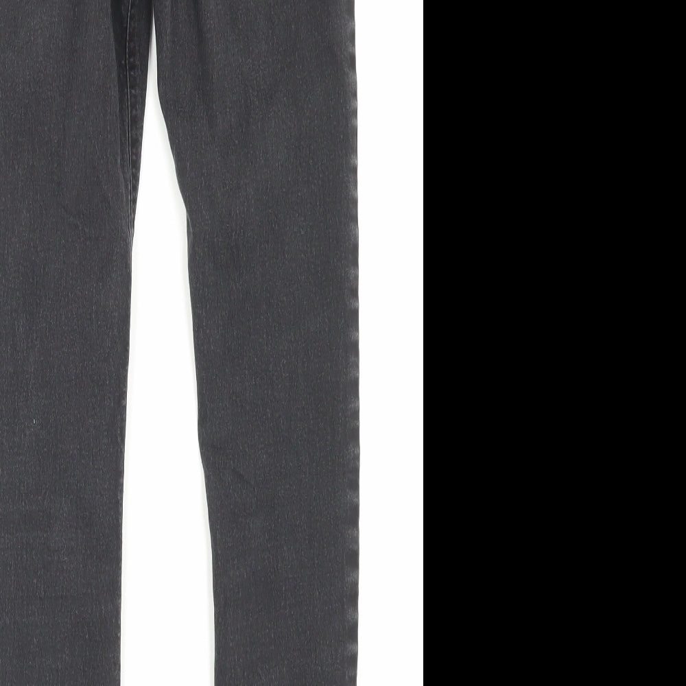 Marks & Spencer Womens Black Cotton Skinny Jeans Size 10 L27 in Regular Button