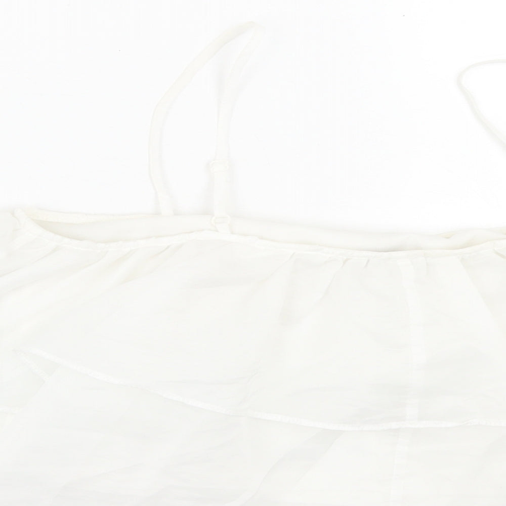 ASOS Womens White Polyester Cropped Tank Size 10 Square Neck