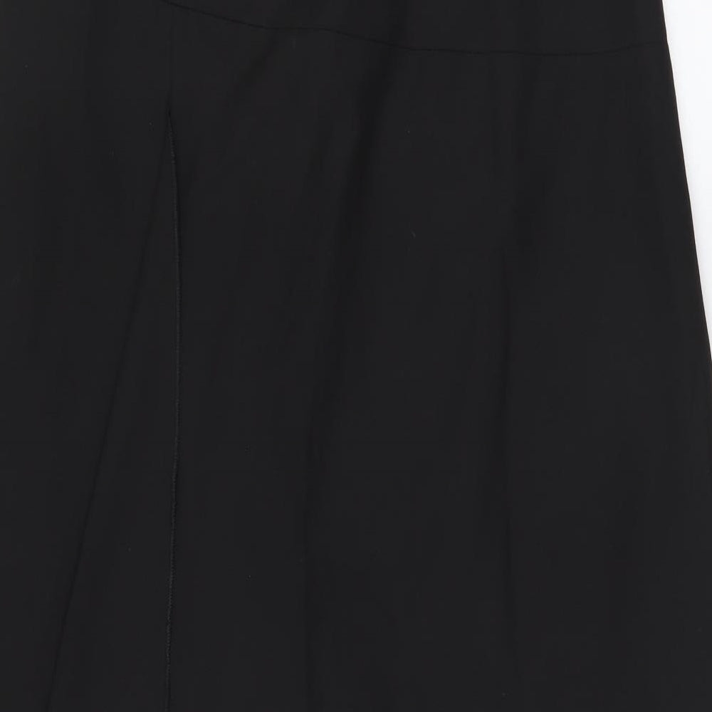 Marks & Spencer Womens Black Polyester A-Line Skirt Size 10 Zip