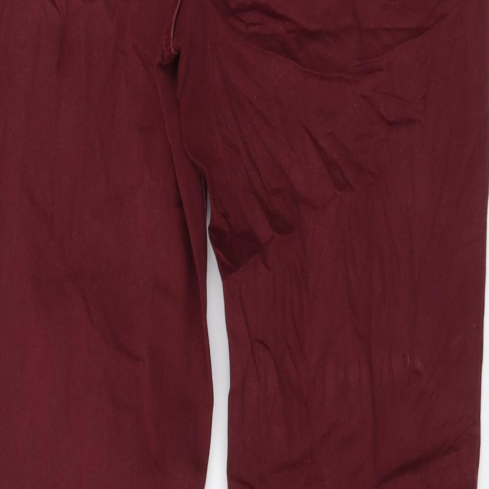 Marks & Spencer Womens Red Cotton Skinny Jeans Size 12 L27 in Regular Button