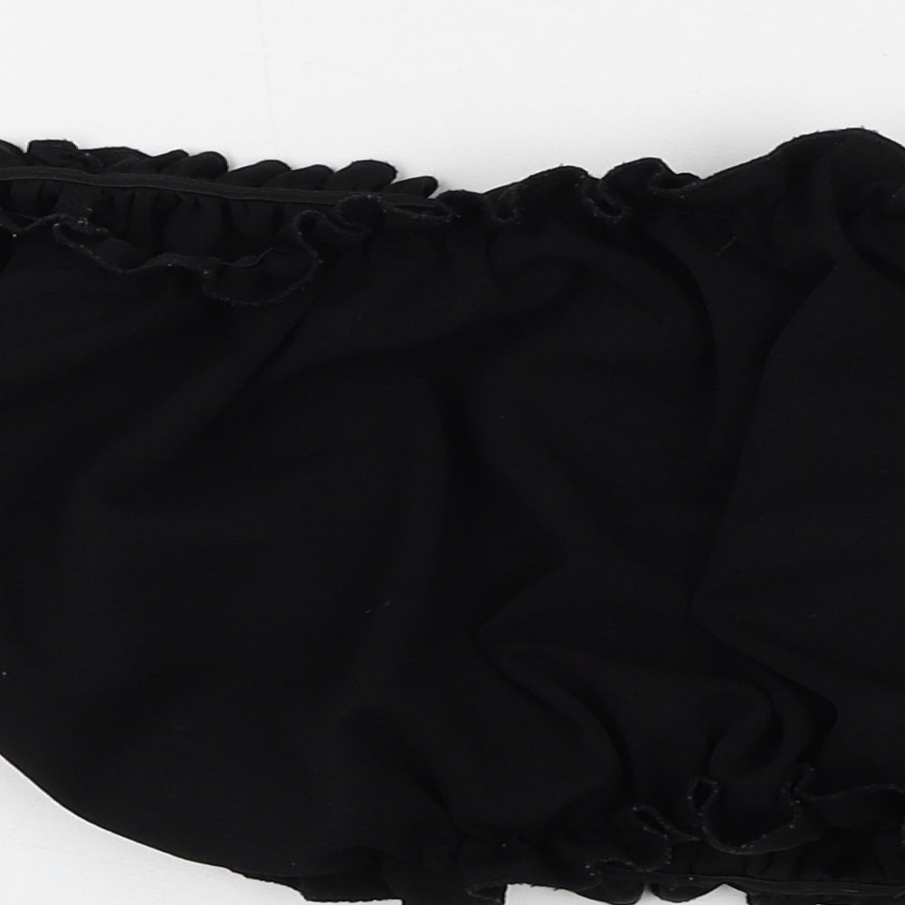 Cameo Rose Womens Black Polyester Cropped Blouse Size 12 Off the Shoulder