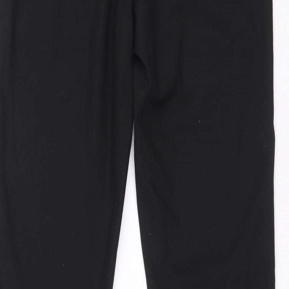 H&M Womens Black Polyester Carrot Trousers Size 36 L28 in Regular Zip