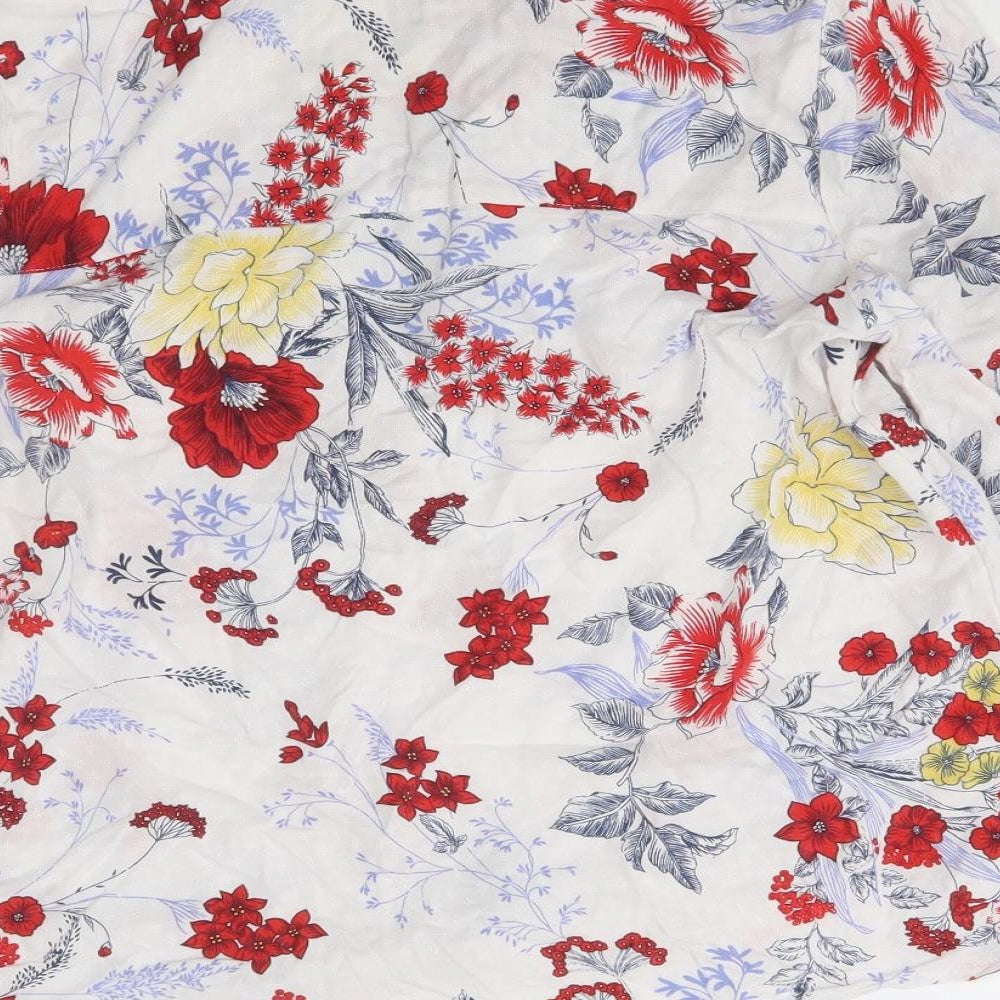 Marks & Spencer Womens Multicoloured Floral Viscose Basic Blouse Size 12 V-Neck