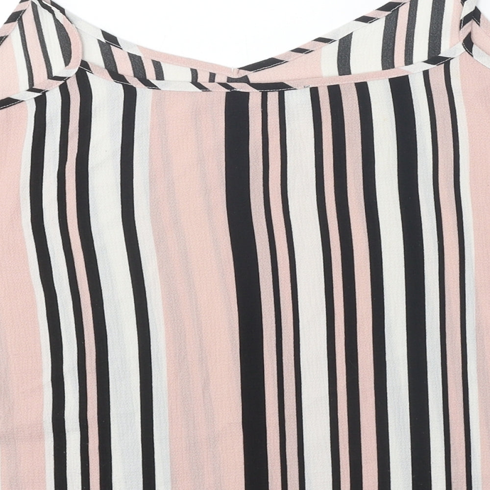 New Look Womens Multicoloured Striped Polyester Camisole Tank Size 14 V-Neck
