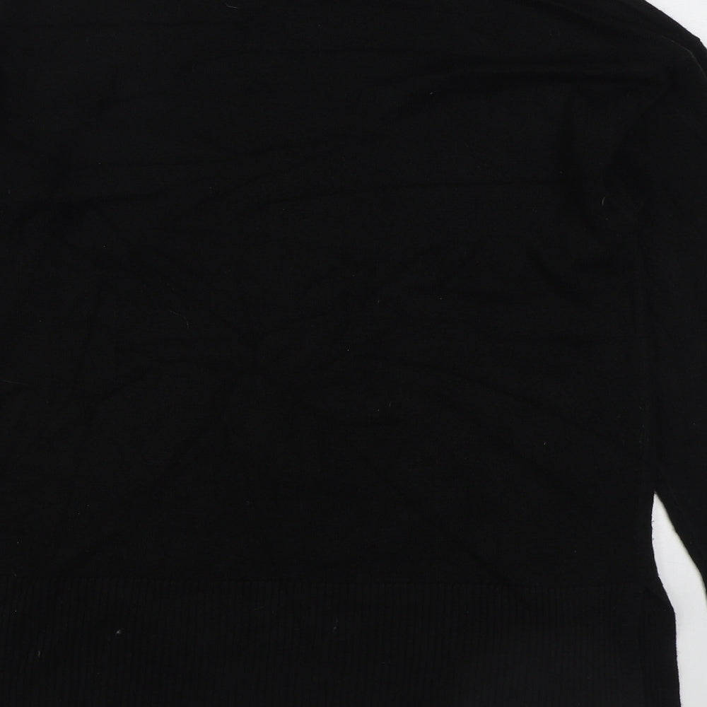 Matalan Womens Black Round Neck Acrylic Pullover Jumper Size 14
