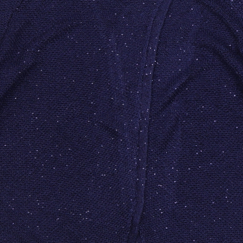 Monsoon Womens Blue Boat Neck Polyester Pullover Jumper Size S