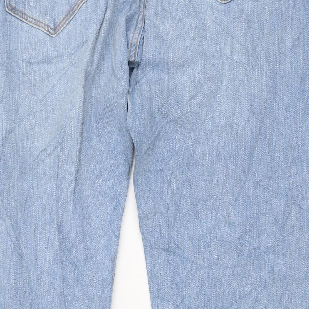 Marks & Spencer Womens Blue Cotton Skinny Jeans Size 38 in L29 in Regular Button