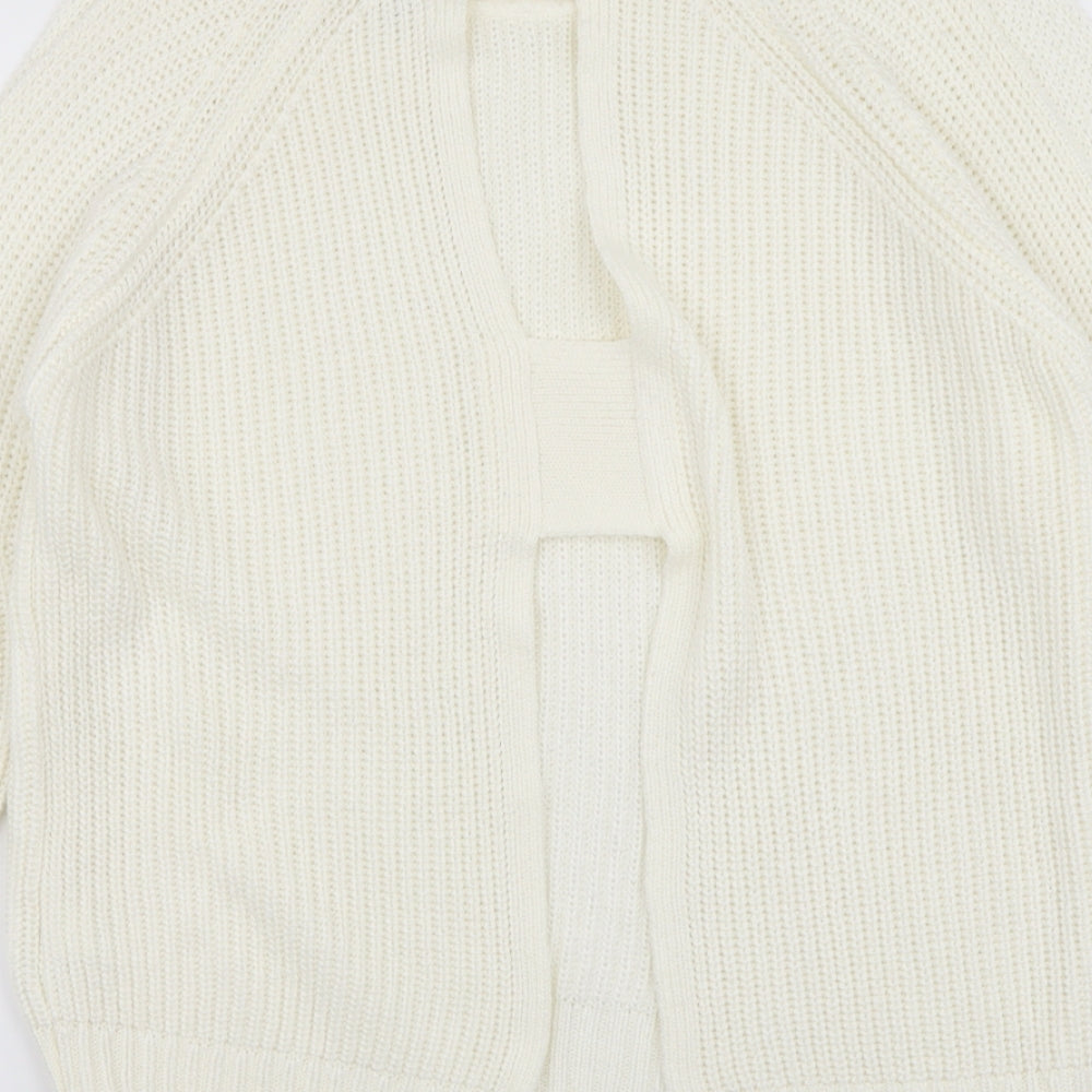 River Island Womens Ivory Boat Neck Acrylic Pullover Jumper Size 10 - Open Back