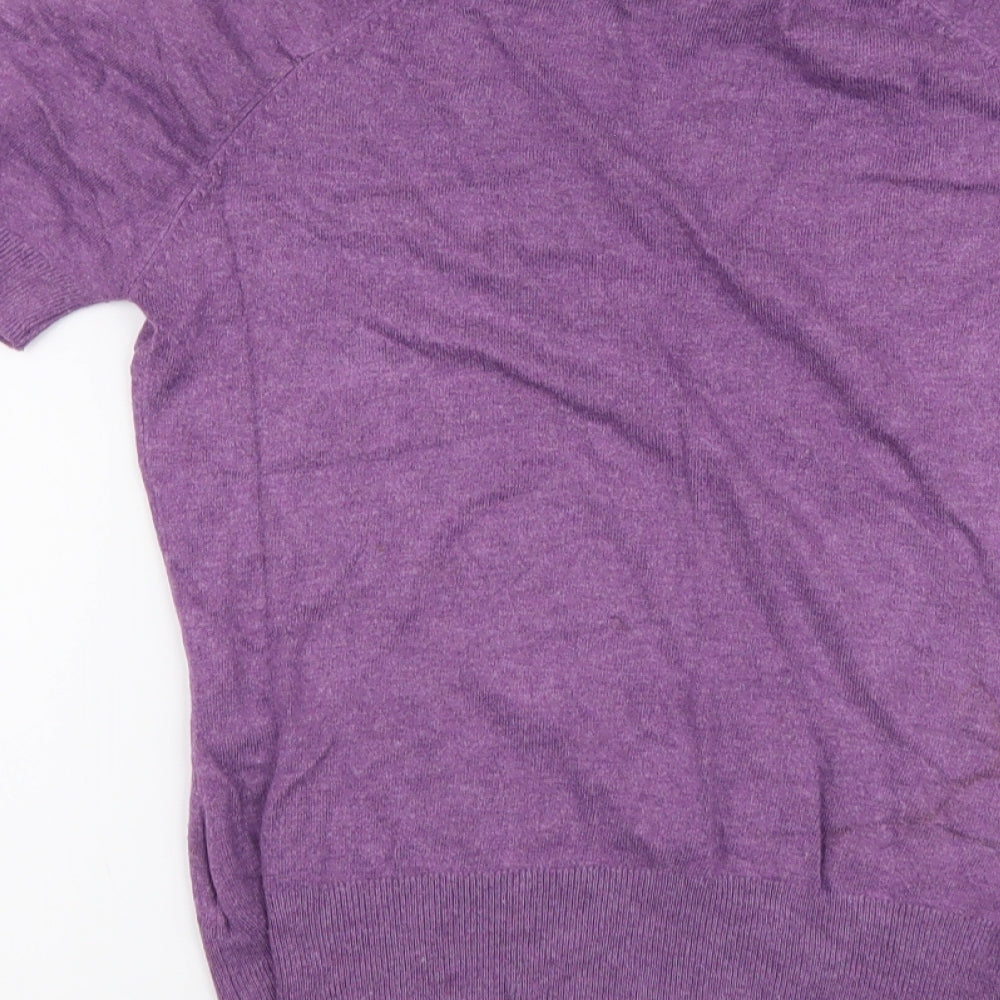 Warehouse Womens Purple Round Neck Viscose Pullover Jumper Size 10