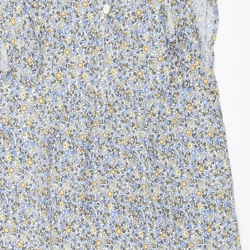 Primark Girls Multicoloured Floral Viscose A-Line Size 7-8 Years Round Neck Pullover