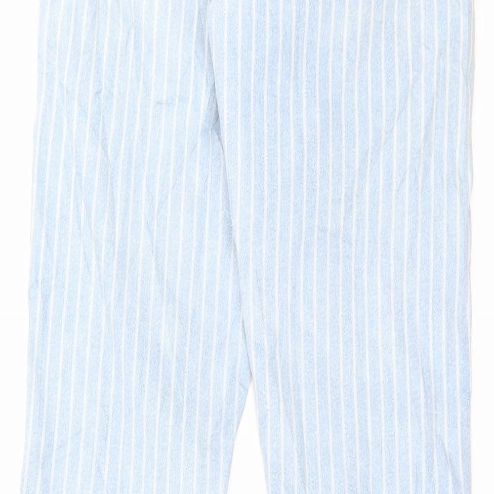 H&M Womens Blue Striped Cotton Skinny Jeans Size 26 in L28 in Regular Button