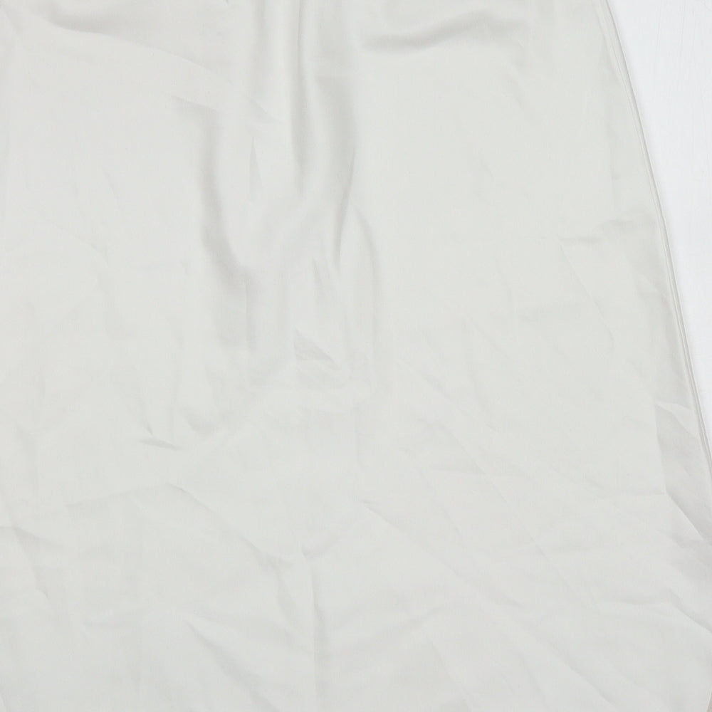 St Michael Womens White Floral Polyester Pettiskirt Skirt Size 10