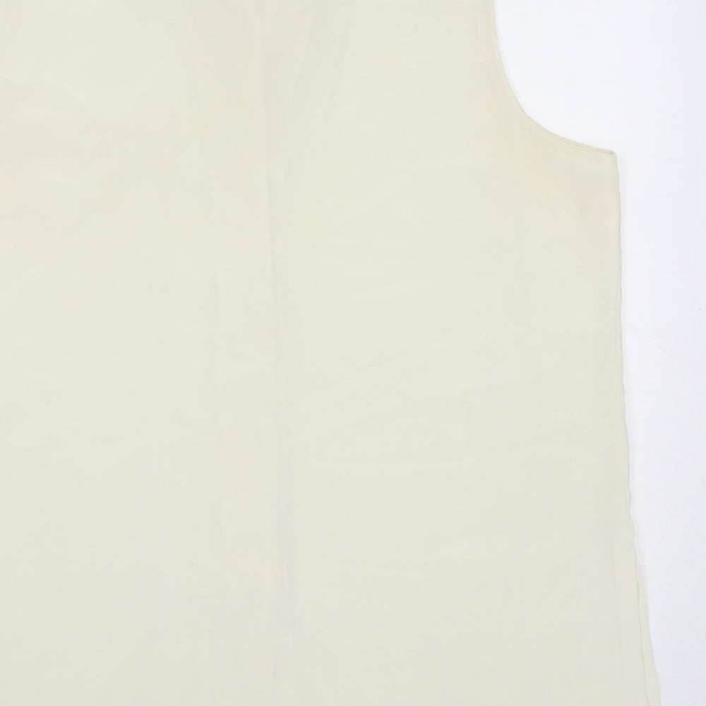 Essentials Womens Ivory Polyester Basic Button-Up Size 18 Collared