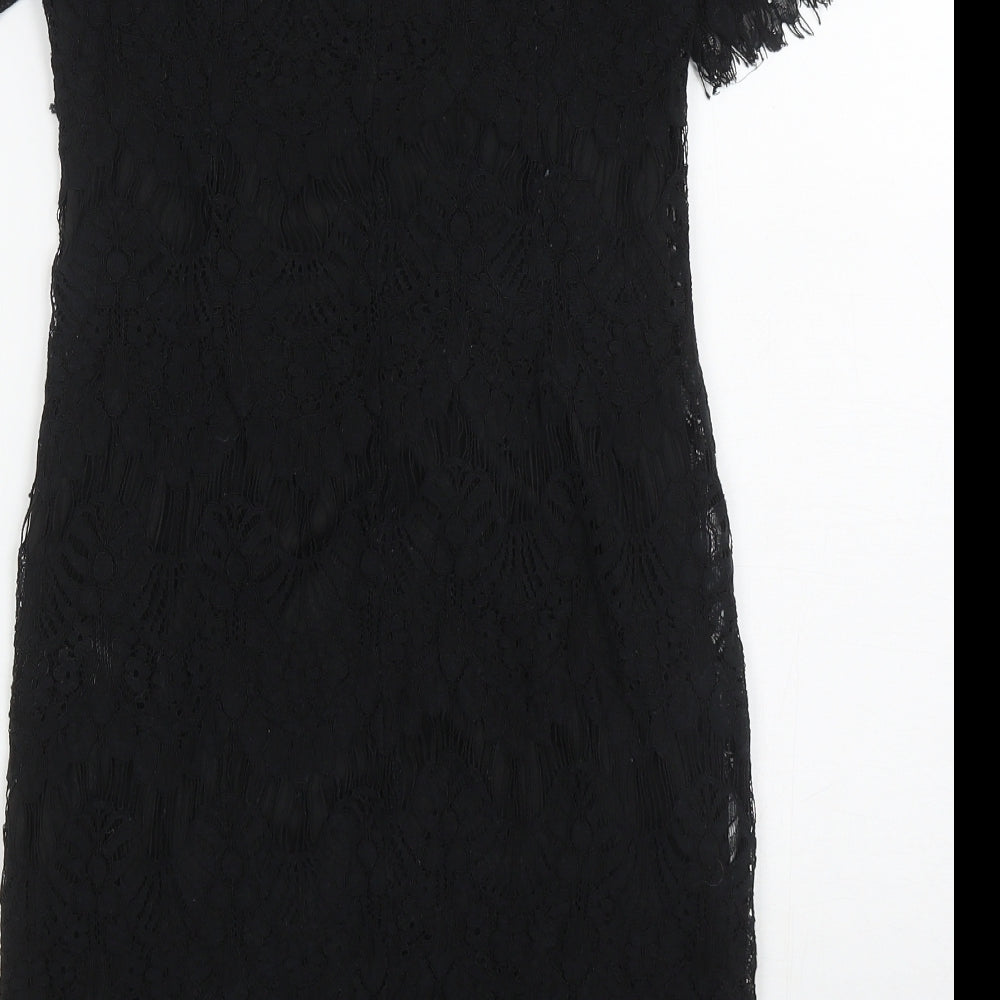 Vera & Lucy Womens Black Polyester Bodycon Size M Off the Shoulder Pullover