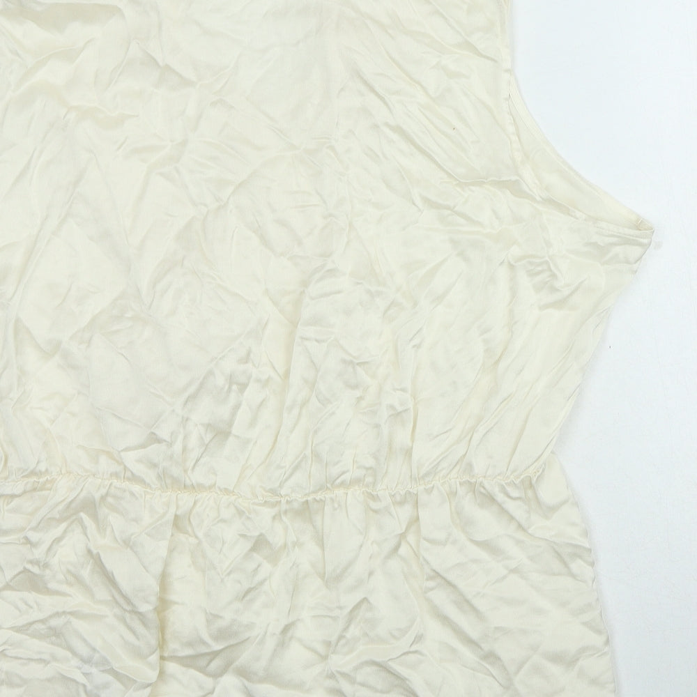 NEXT Womens Ivory Viscose Basic Blouse Size 20 V-Neck