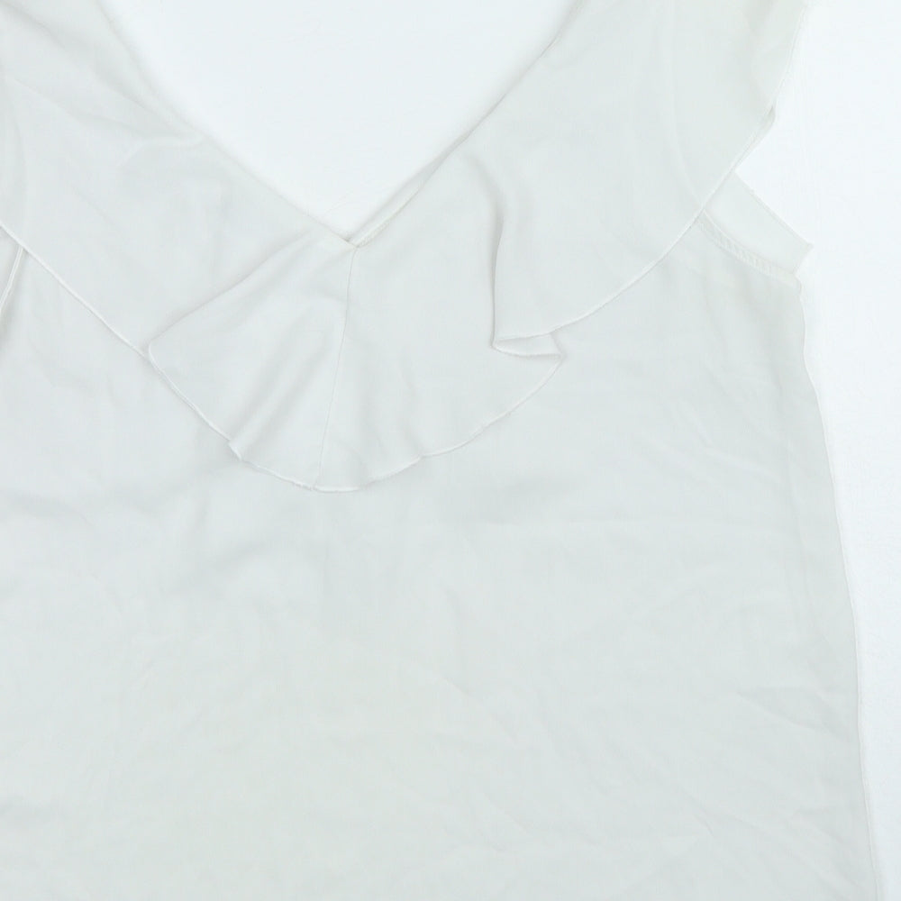 CORTELLE Womens White Polyester Basic Tank Size 18 V-Neck