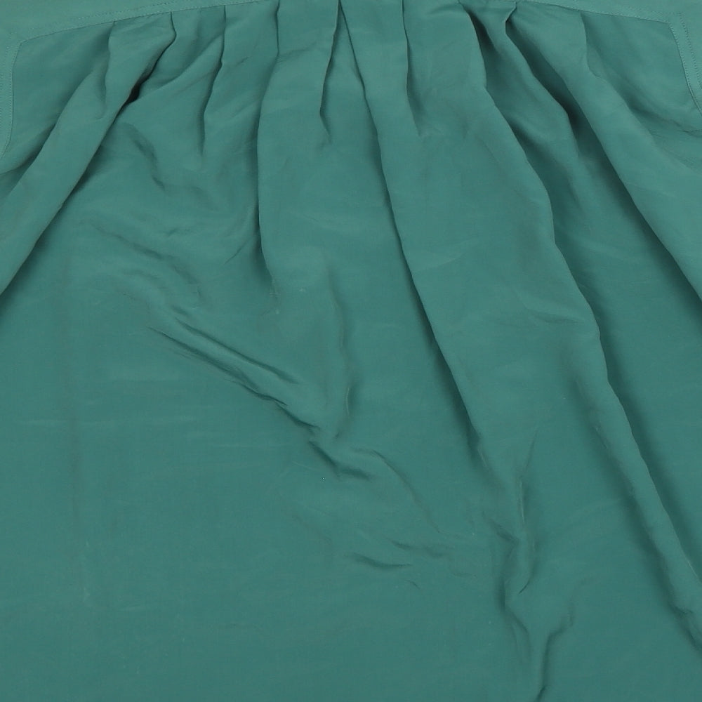 The J on D Collection Womens Green Polyester Basic Button-Up Size 14 Collared