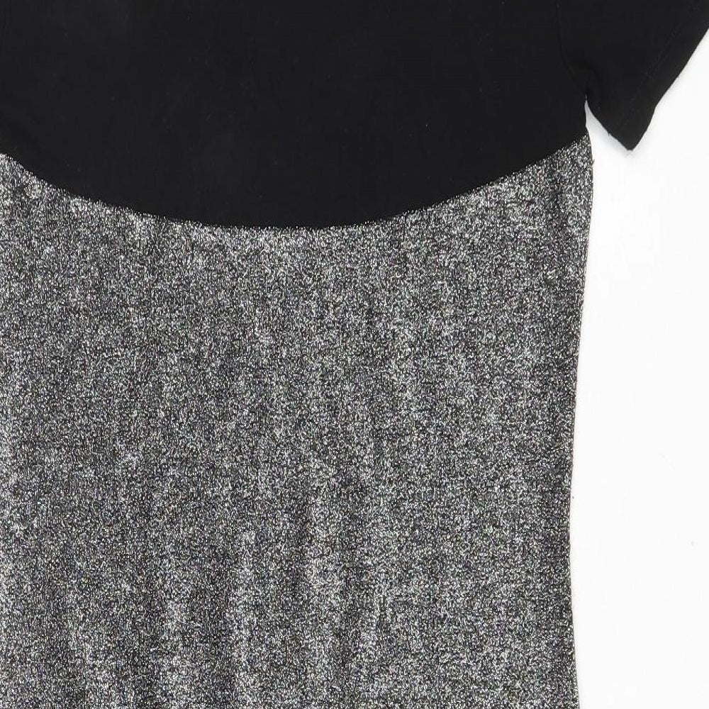 Noisy may Womens Silver Polyester Bodycon Size M High Neck Pullover