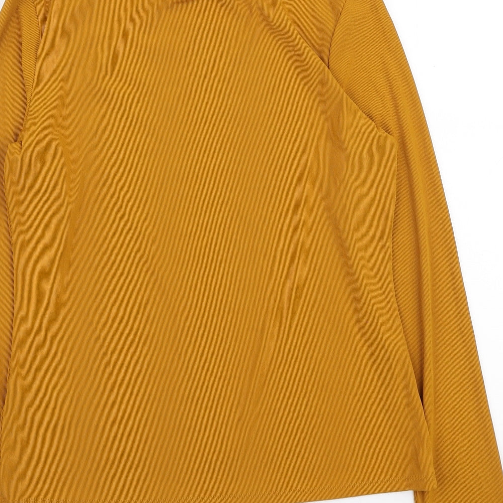 H&M Womens Yellow High Neck Polyester Pullover Jumper Size M