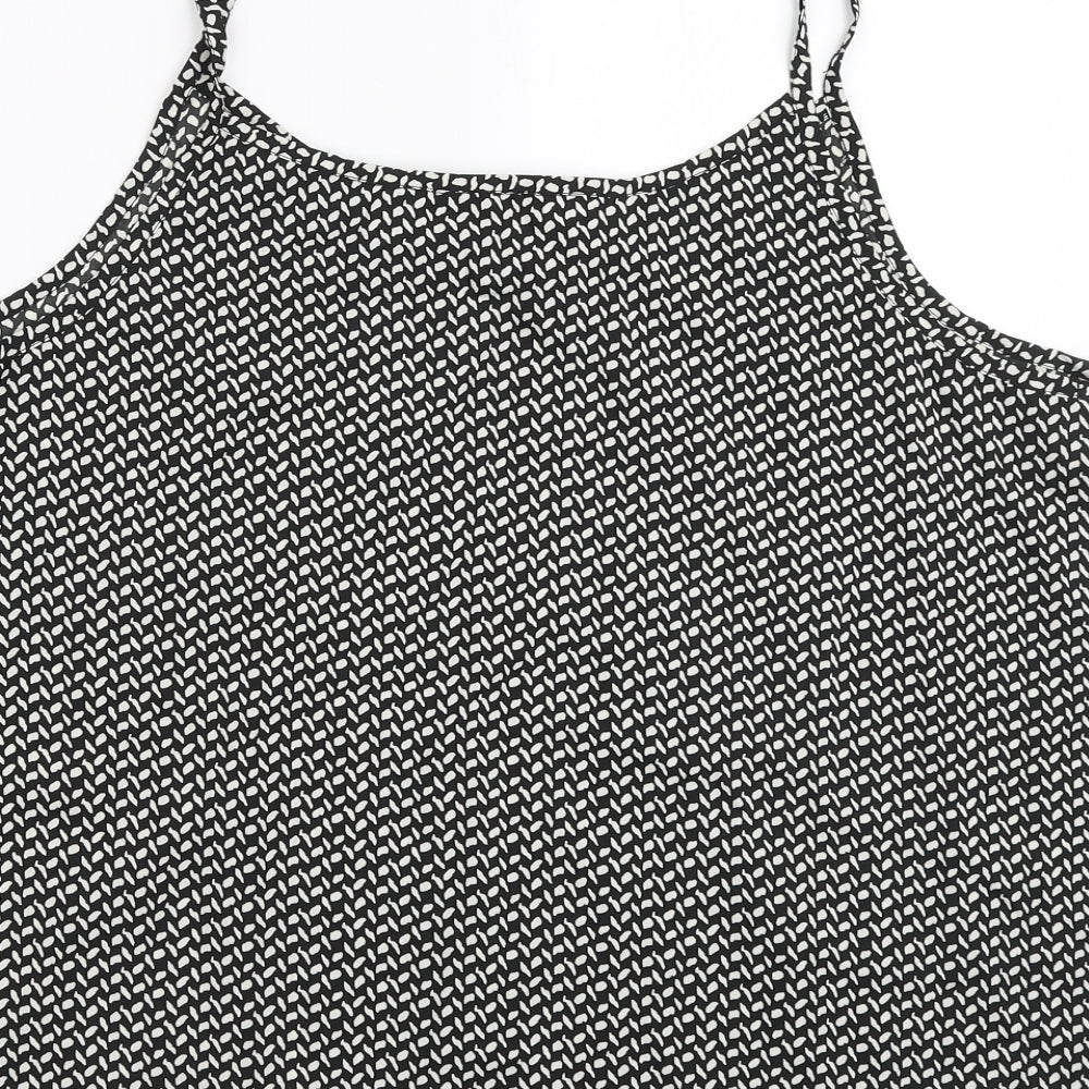 Peacocks Womens Black Geometric Polyester Camisole Tank Size 20 Scoop Neck