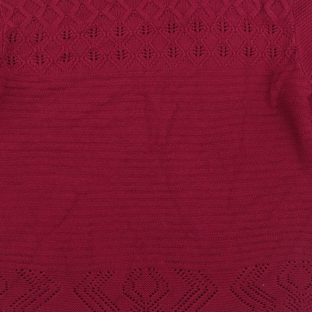 UP2U Womens Pink Round Neck Acrylic Pullover Jumper Size M
