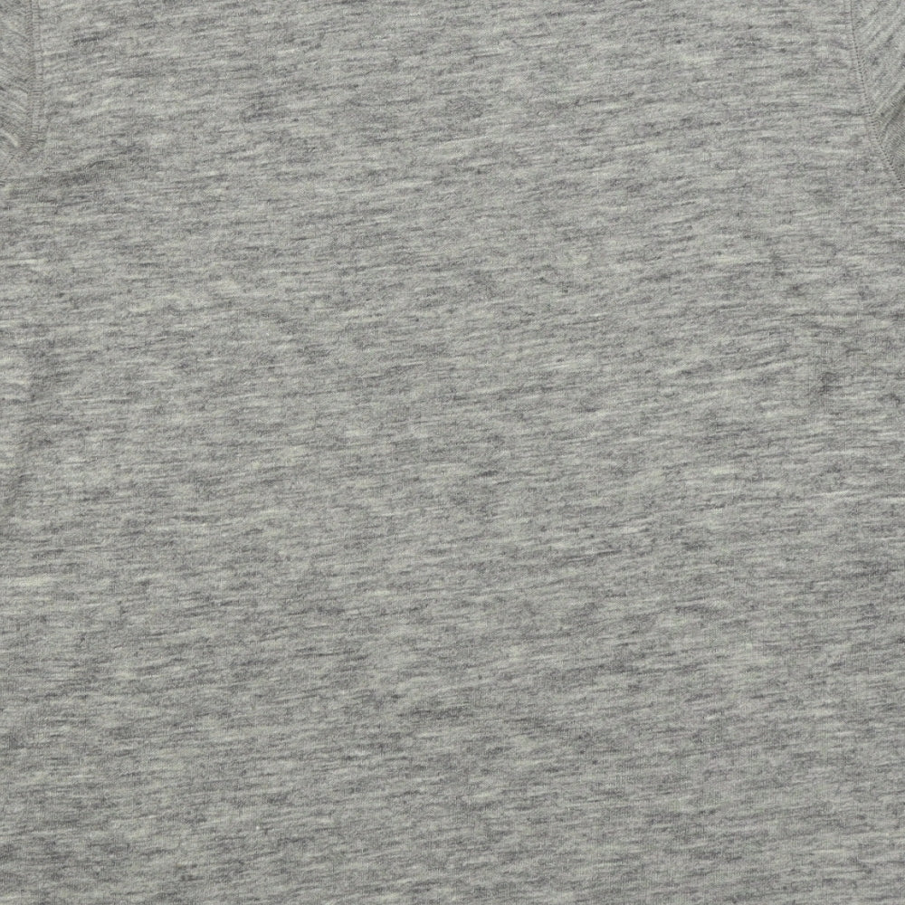 Marks & Spencer Womens Grey Acrylic Basic T-Shirt Size 10 Boat Neck