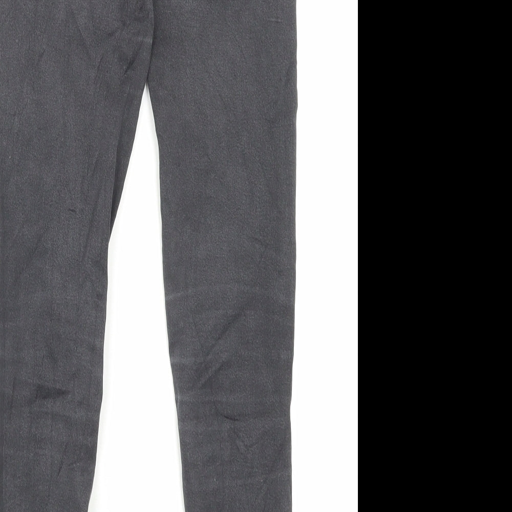 Marks & Spencer Girls Grey Cotton Skinny Jeans Size 11-12 Years Regular Button