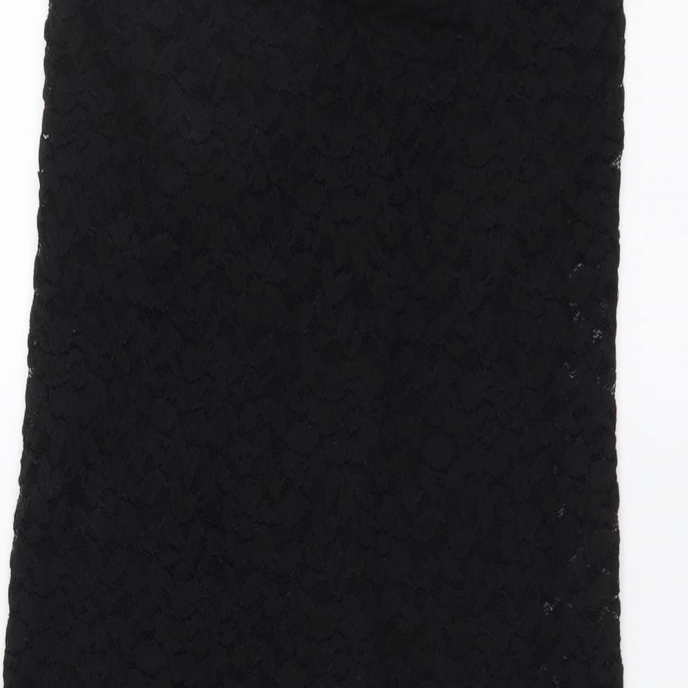 Zara Womens Black Polyester Mini Size M Square Neck Pullover