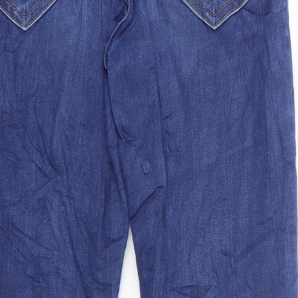 Marks & Spencer Womens Blue Cotton Skinny Jeans Size 8 L28 in Regular Zip