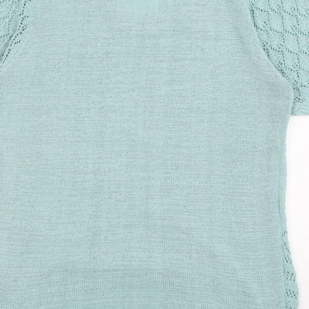 Casamia Womens Blue Round Neck Polyester Pullover Jumper Size S