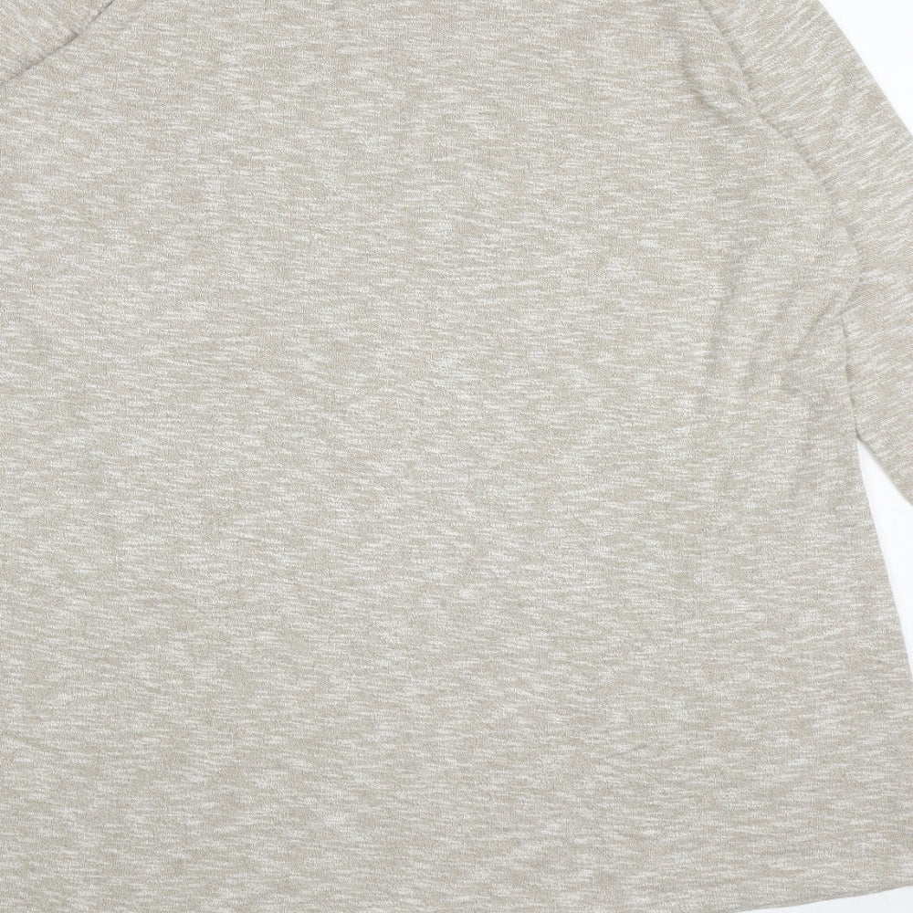 River Island Womens Beige Round Neck Viscose Pullover Jumper Size 12 - Luxe Asymmetric