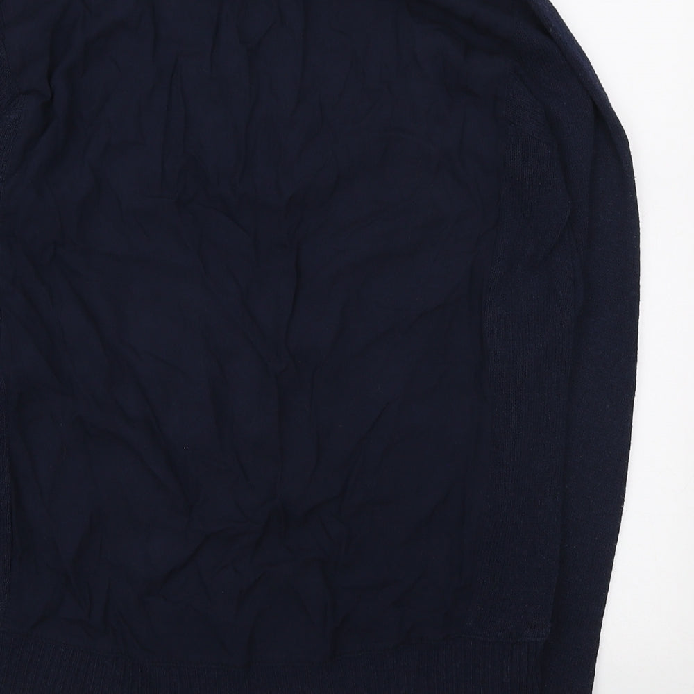 Zara Womens Blue Boat Neck Viscose Pullover Jumper Size S