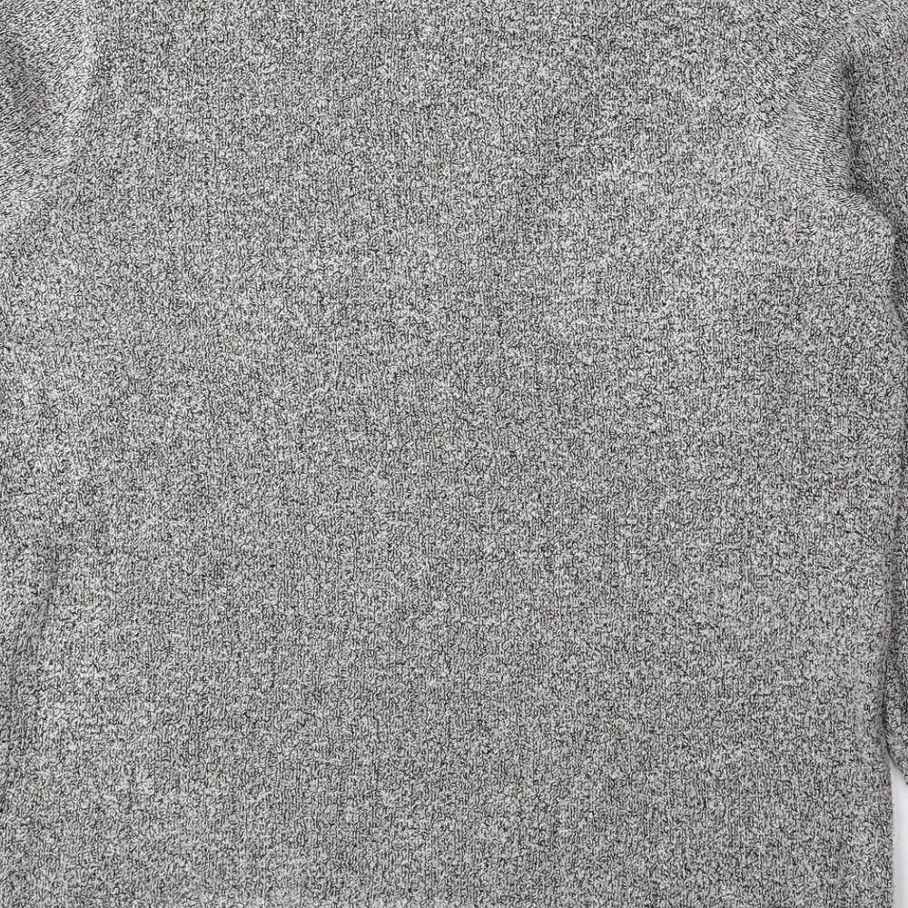 Preworn Womens Grey V-Neck Acrylic Pullover Jumper Size 10