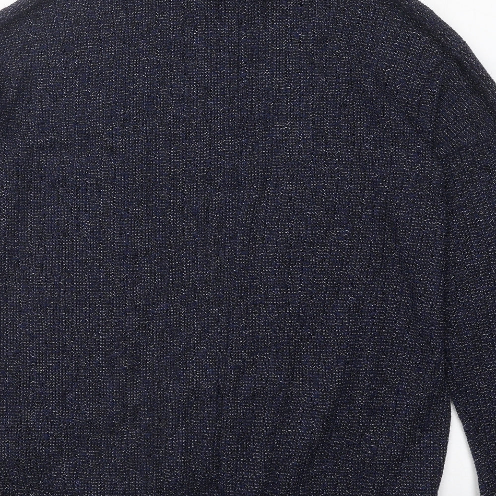 Topshop Womens Blue Roll Neck Polyester Pullover Jumper Size 10