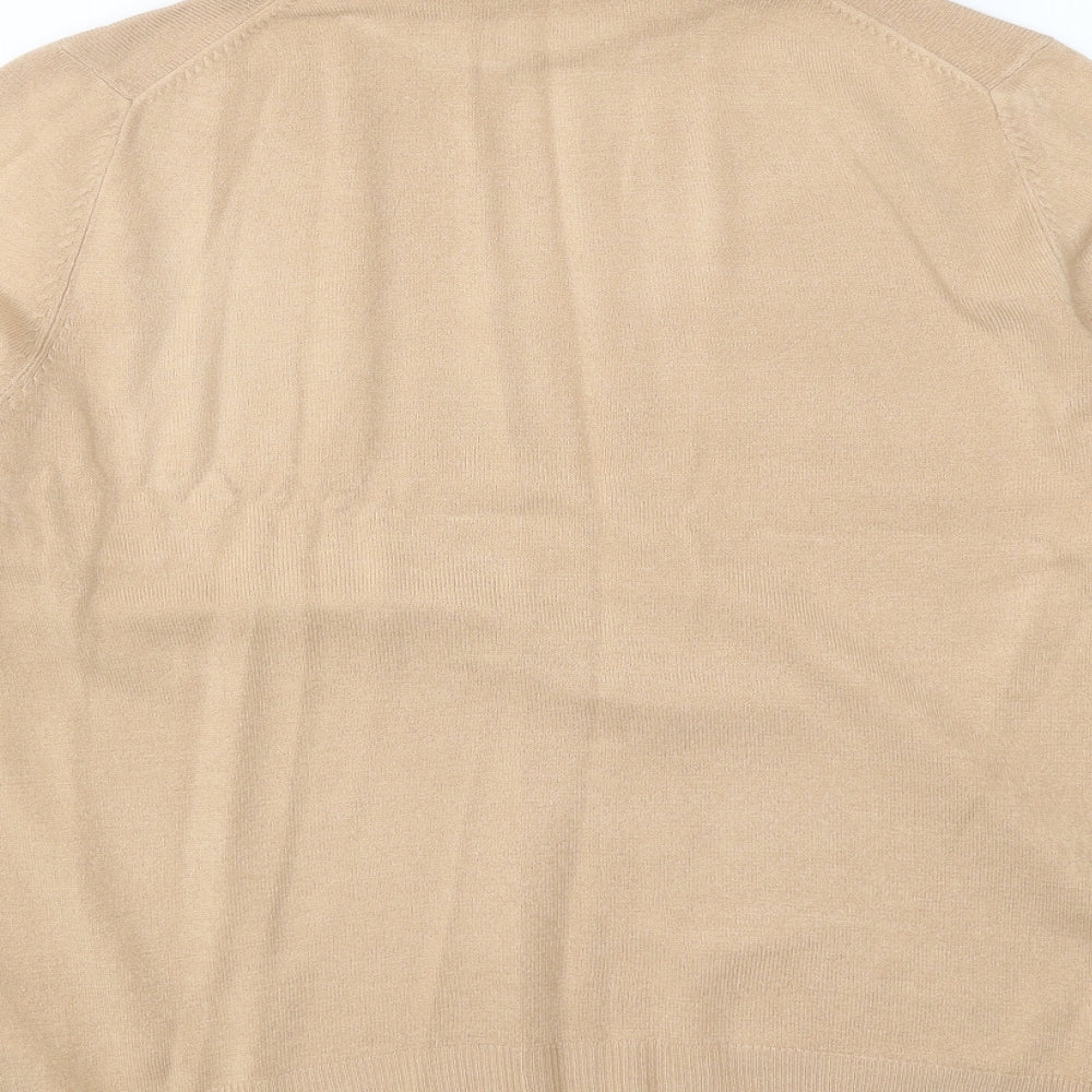 Devided Womens Beige High Neck Acrylic Pullover Jumper Size 14