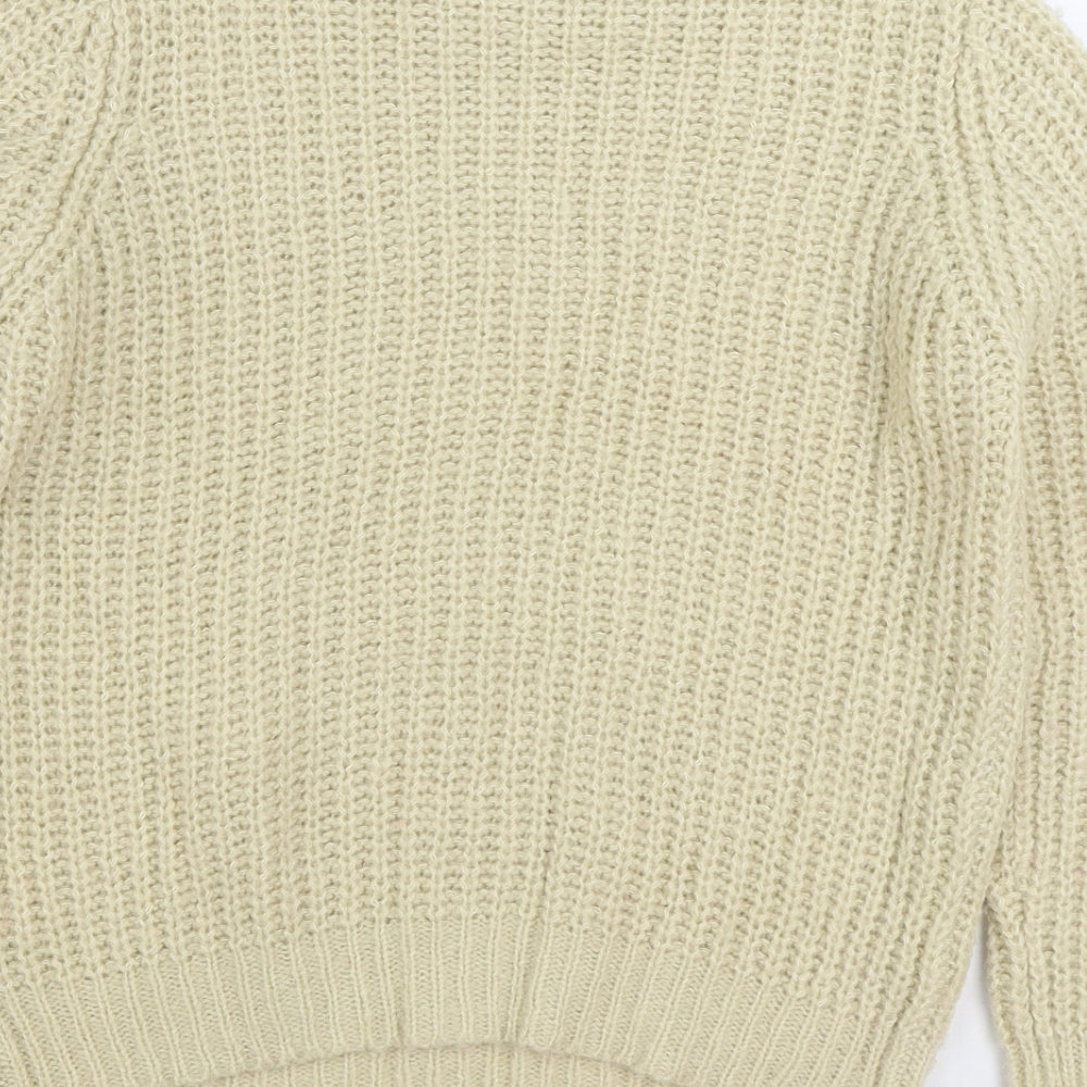 Saint Tropez Womens Ivory Round Neck Acrylic Pullover Jumper Size S