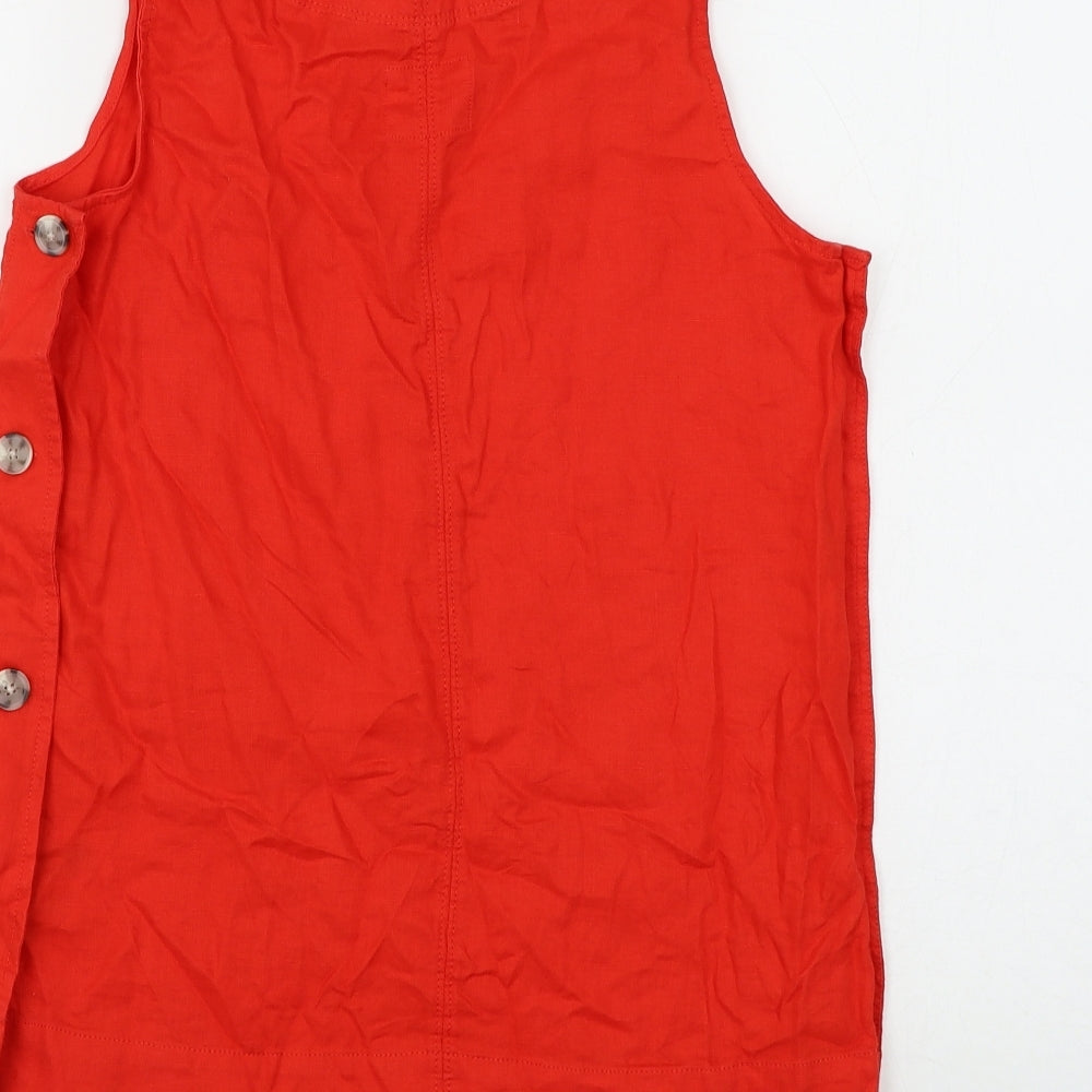 Marks & Spencer Womens Red Flax Basic Tank Size 6 Round Neck