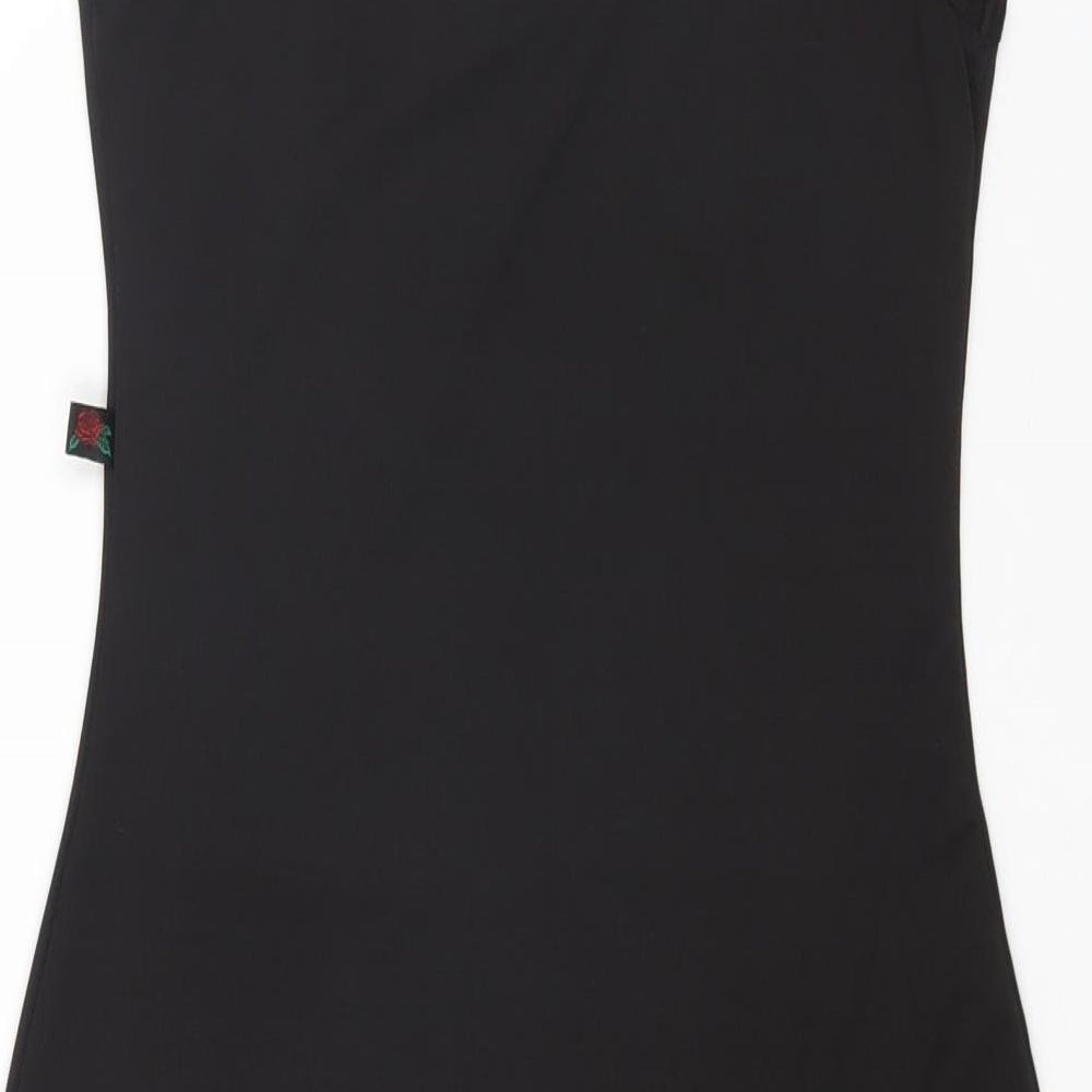 Aztec rose Womens Black Elastane Bodycon Size 36 Square Neck - Logo