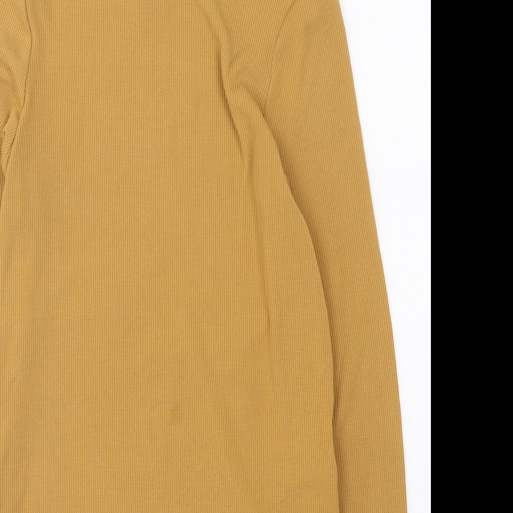 Cooperative Womens Yellow Polyester Tunic Polo Size XS Roll Neck