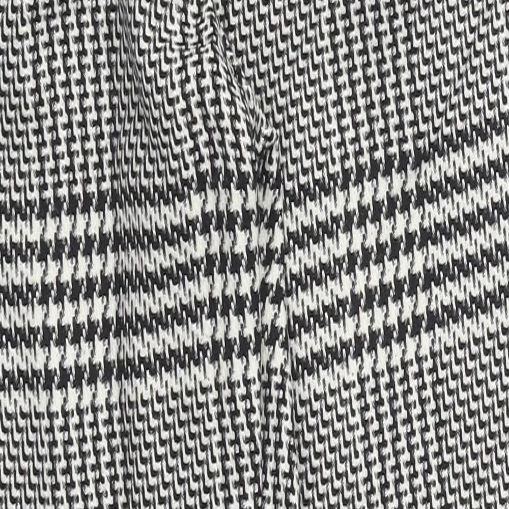 H&M Womens Multicoloured Plaid Polyester Trousers Size 4 L35 in Regular Hook & Loop