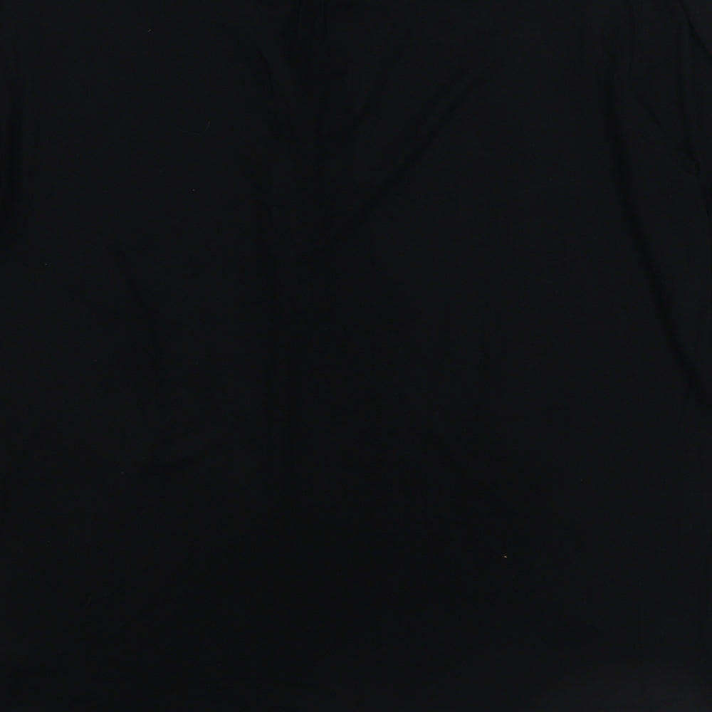 Cable & Gauge Womens Black Viscose Basic Blouse Size M Round Neck
