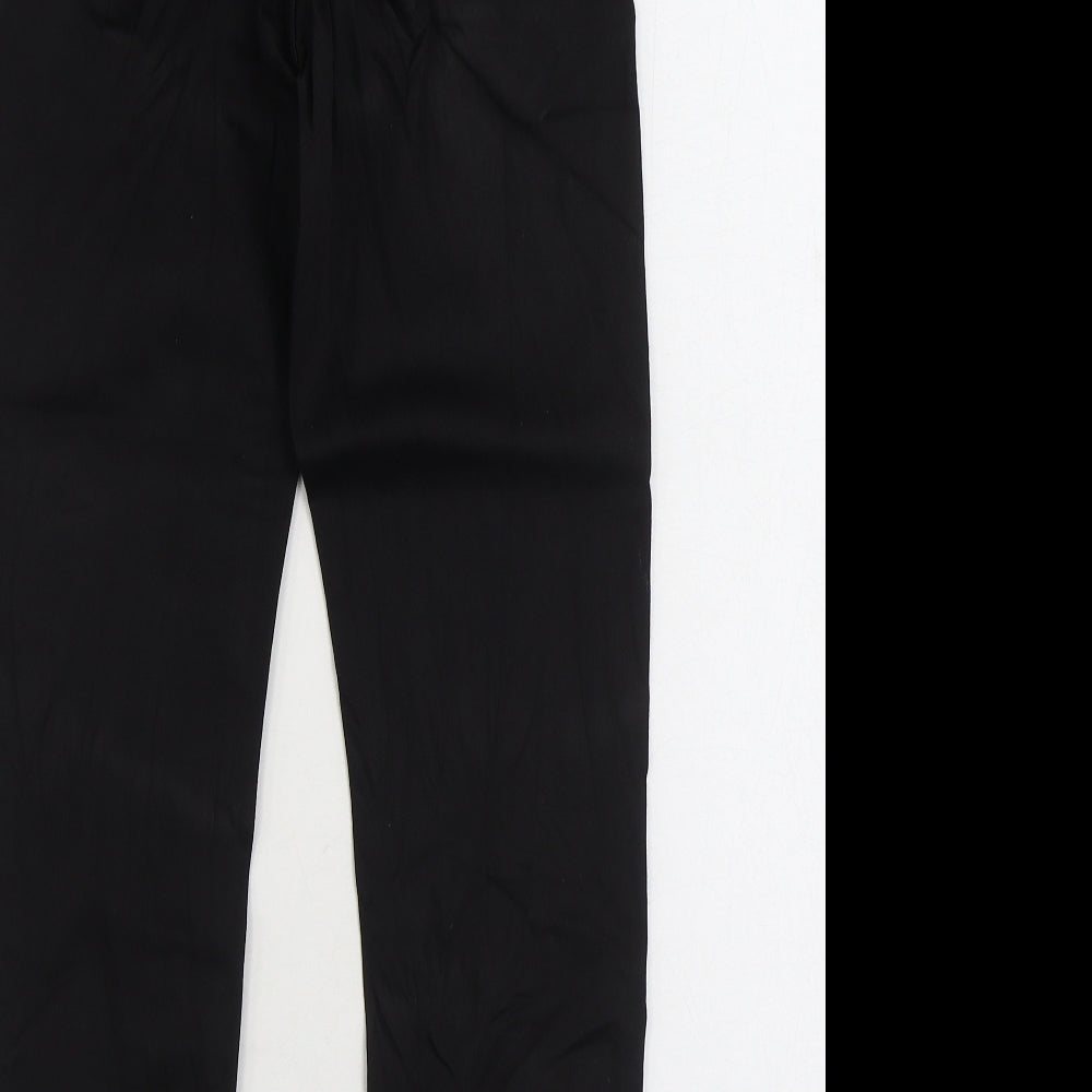 Marks & Spencer Womens Black Cotton Straight Jeans Size 8 L24 in Regular Zip